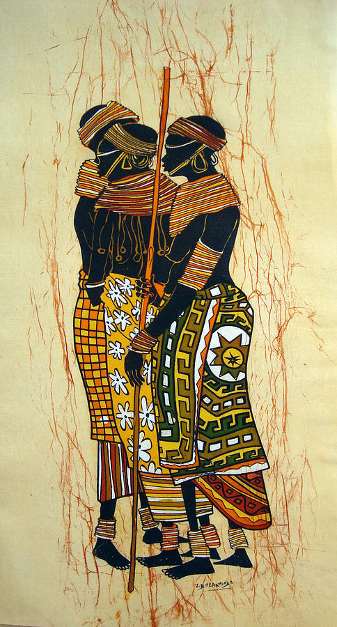 Karamojong Tapestry - Textile - Karamojong Ladies by Joseph Kalinda
