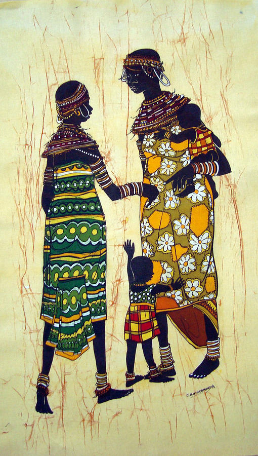 Mothers Tapestry - Textile - Karamojong Mothers by Joseph Kalinda