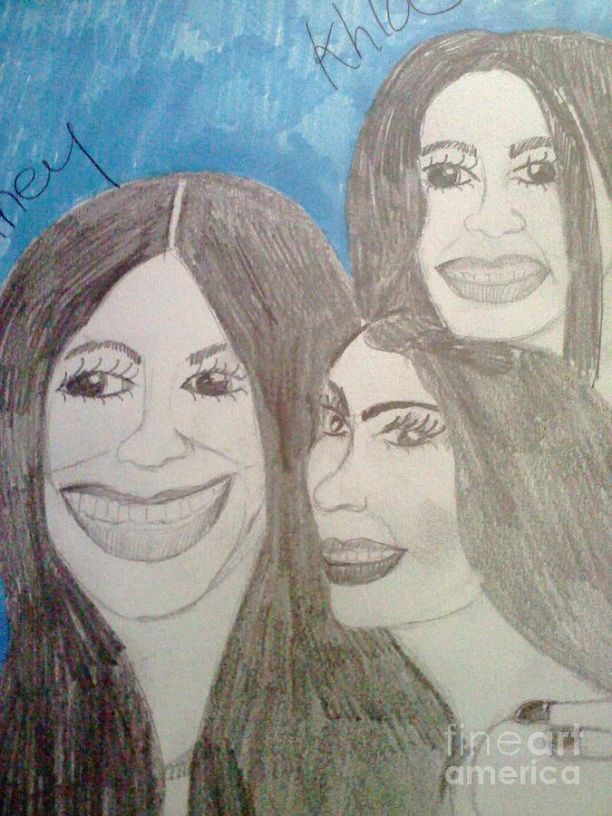Kardashian Sisters Drawing by Charita Padilla