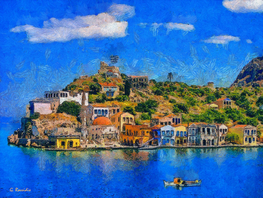 Kastelorizo island Painting by George Rossidis
