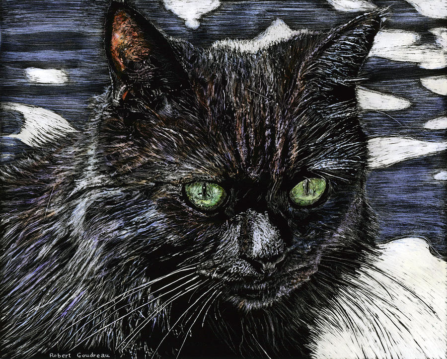 Katie the Cat Painting by Robert Goudreau
