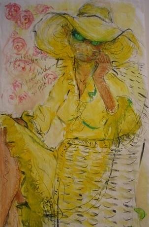 Hat Painting - Katty Woman by Elizabeth Parashis