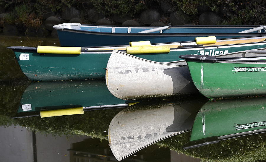Boat Photograph - Kayak Reflections by Fraida Gutovich