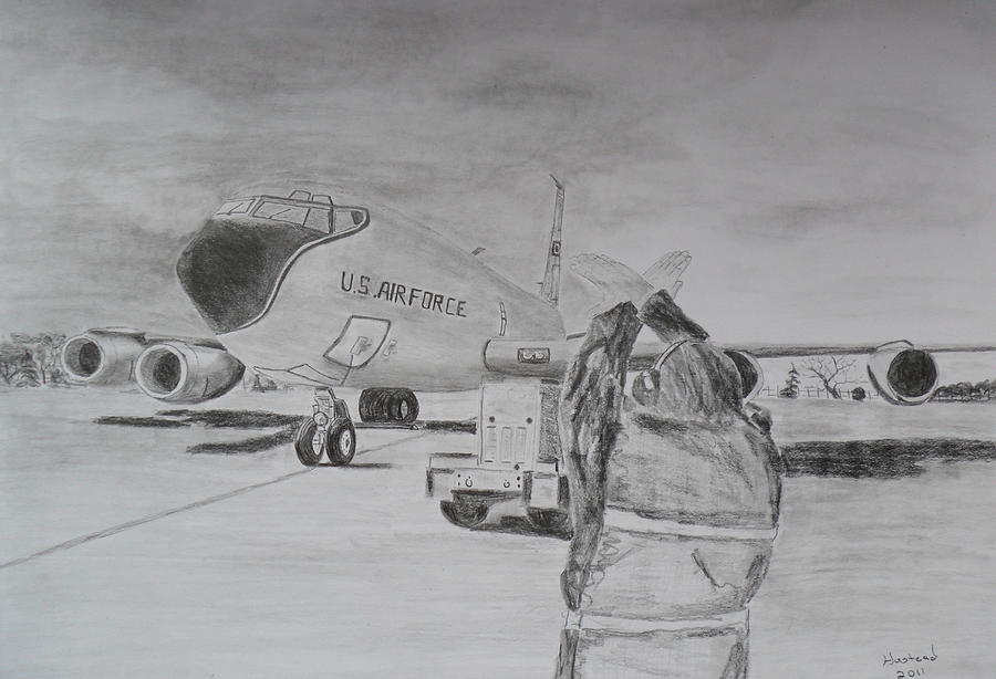 Kc135 Study Drawing by Brian Hustead
