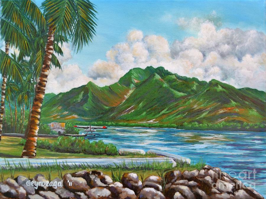 Keehi Lagoon Painting by Larry Geyrozaga