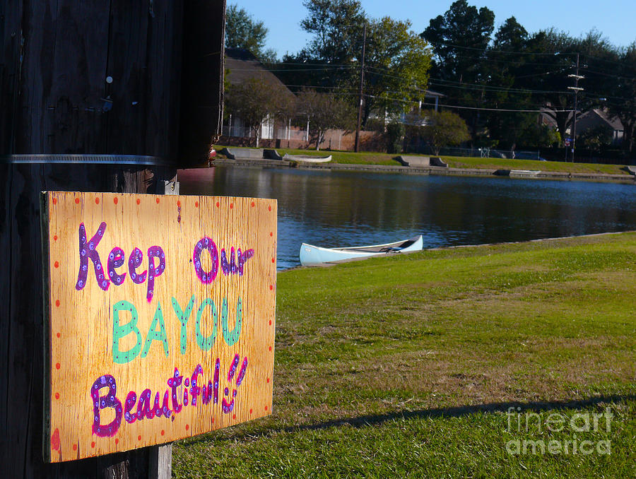 Keep Our Bayou Beautiful Photograph by Jeanne  Woods