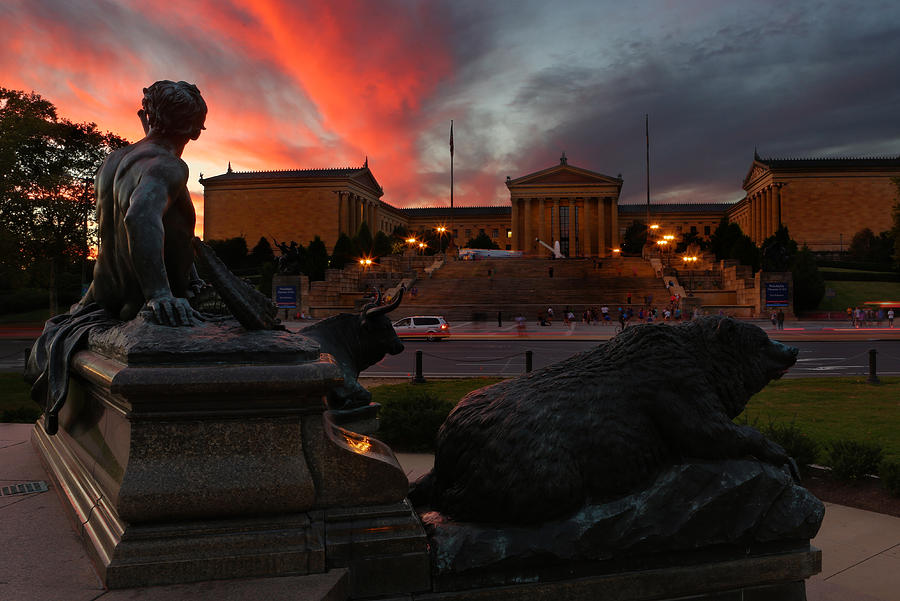 Keeper of the Ox and Bear -  Philadelphia Museum of Art - Washington Monument Fountain  Photograph by Lee Dos Santos