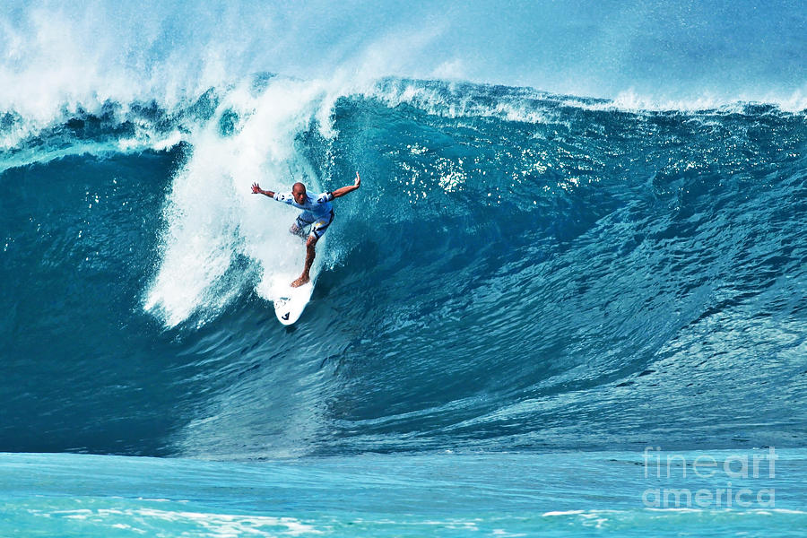 Sports Photograph - Kelly Slater at Pipeline Masters Contest by Paul Topp
