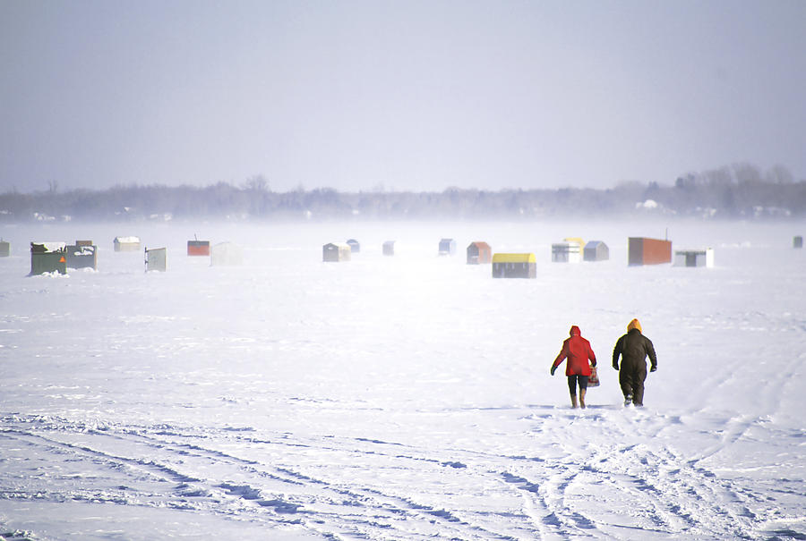 Kempenfelt ice huts Photograph by John Bartosik