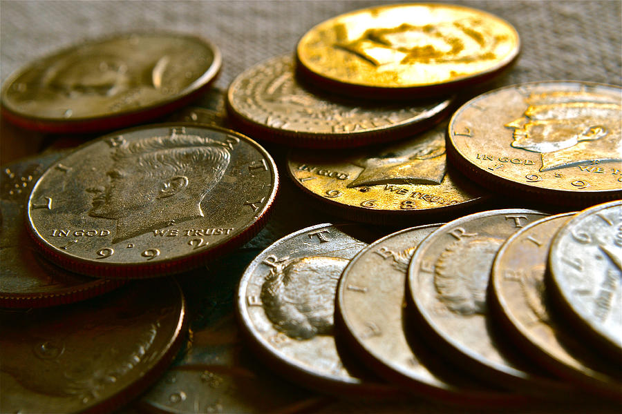 Coin Photograph - Kennedy Half Dollars 4 by Bill Owen