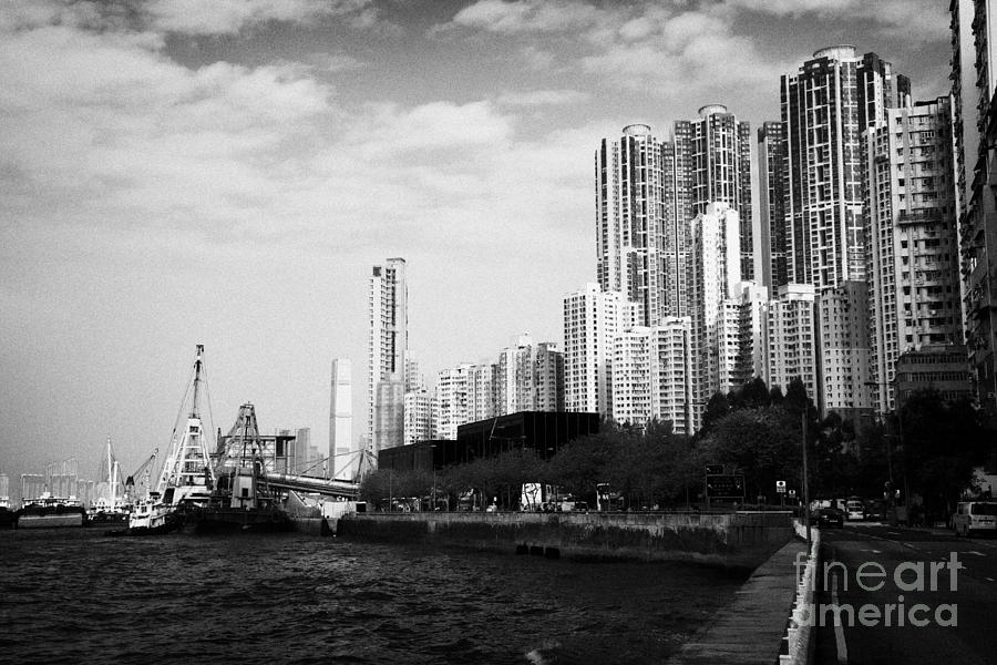 Hong Kong Photograph - Kennedy Town Waterfront And Harbour New Praya Hong Kong Hksar China Asia by Joe Fox