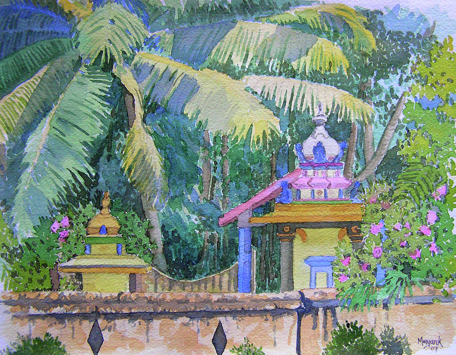 Kerela Temple Painting by Mayank M M Reid