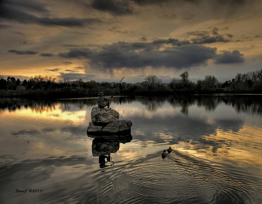 Ketring Lake Sunset Photograph by Stephen Johnson
