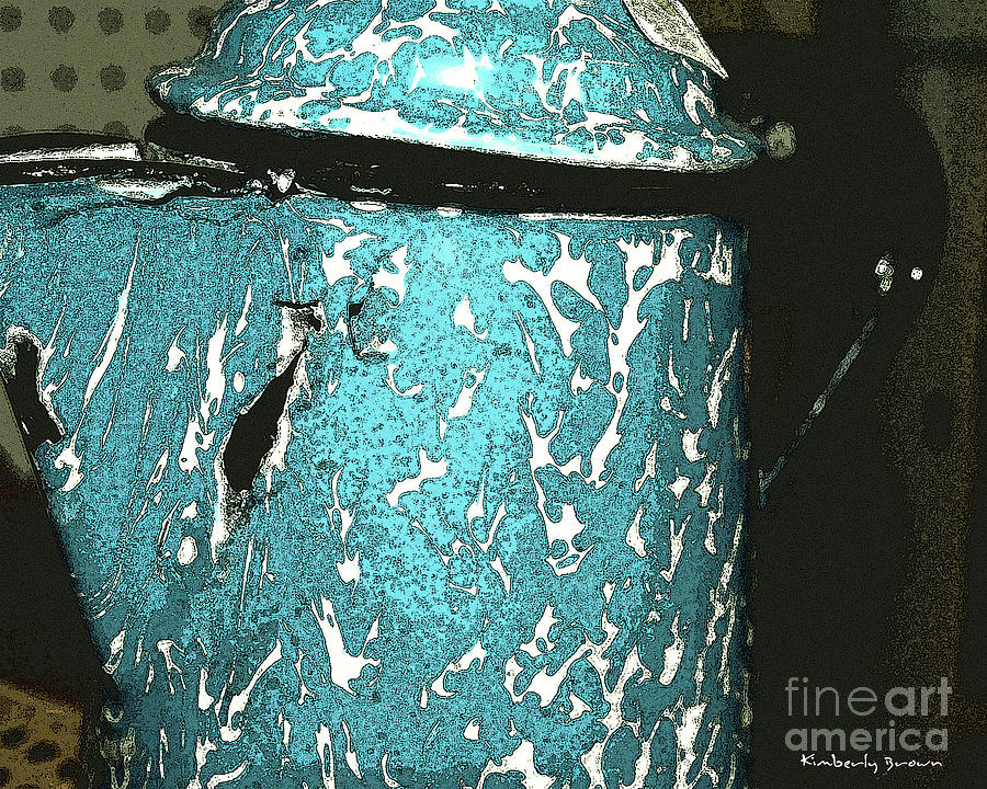 Blue Mixed Media - Kettle by Kimberly  Brown