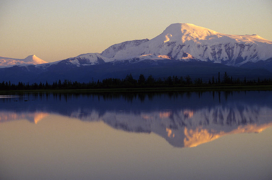 Kettle Lake Reflects Mount Sanford Photograph by Michael S. Quinton