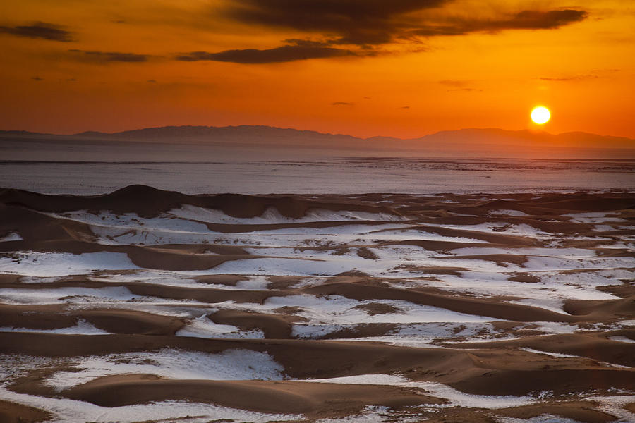 Khongor Sand Dunes In Winter Gobi Photograph by Colin Monteath