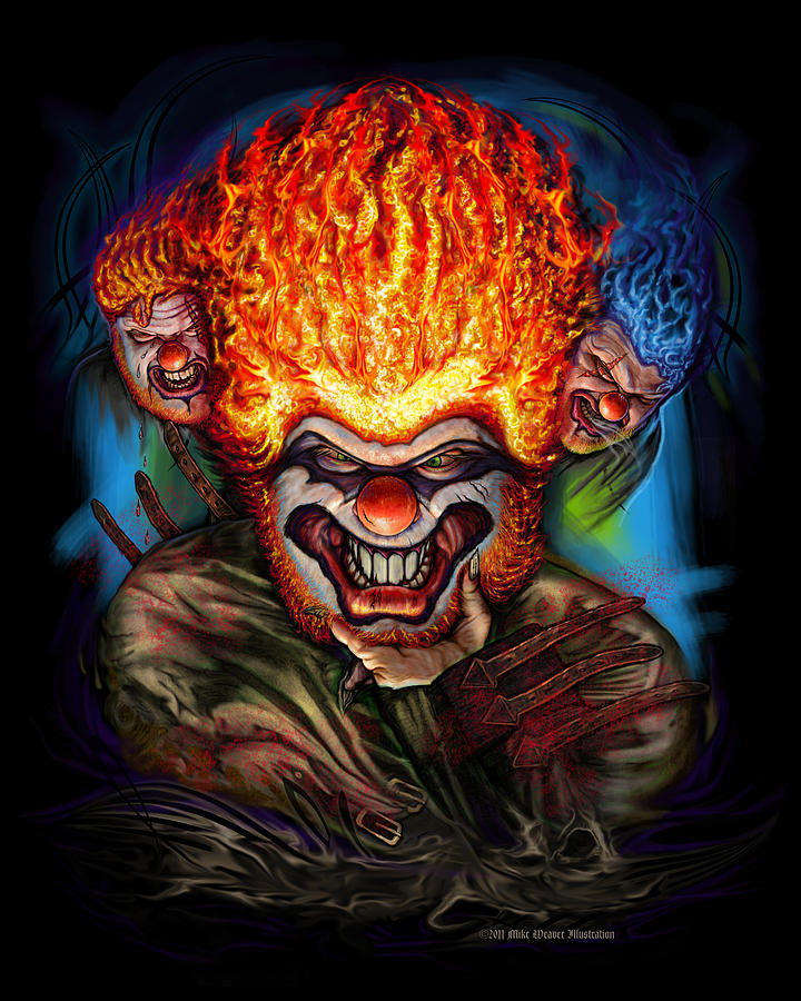 crazy killer clown drawings