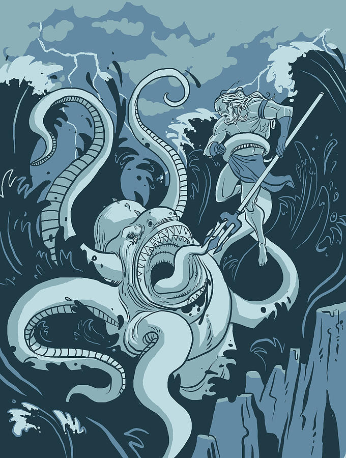 Sea Creature Digital Art - King Neptune by Michael Myers