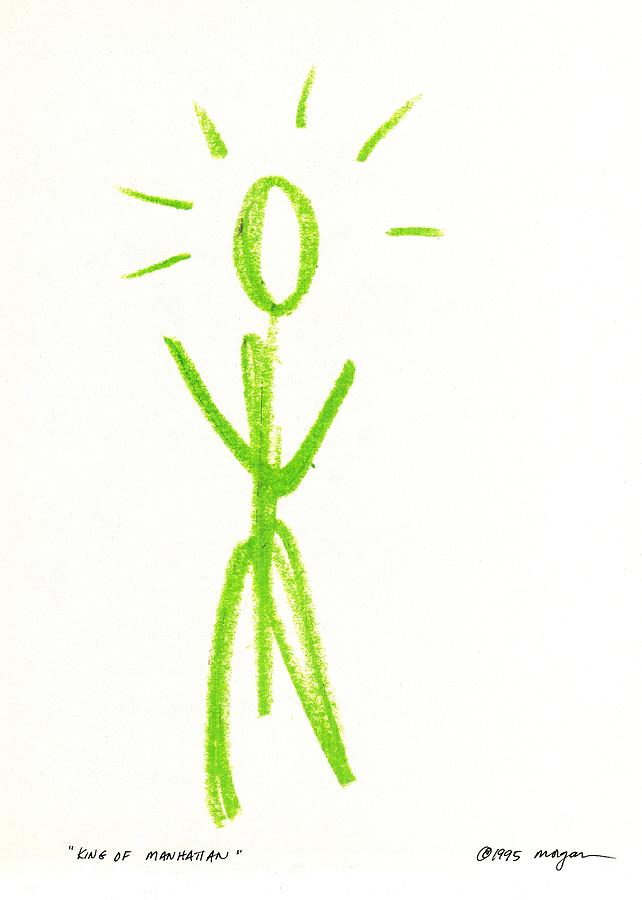 Green Man Drawing - King of Manhattan by Patrick Morgan