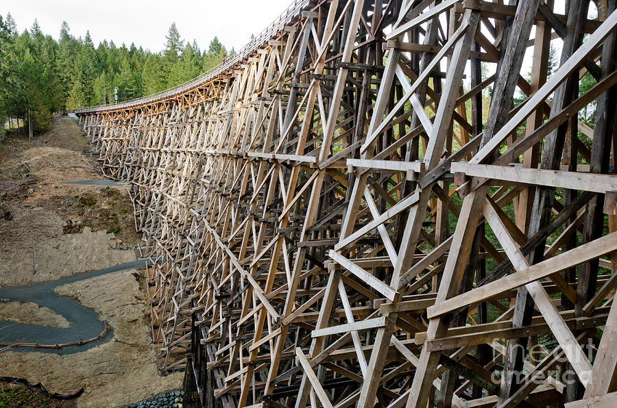 Bridge Photograph - KINSOL TRESTLE L railroad bridge framework spanning valley by Andy Smy