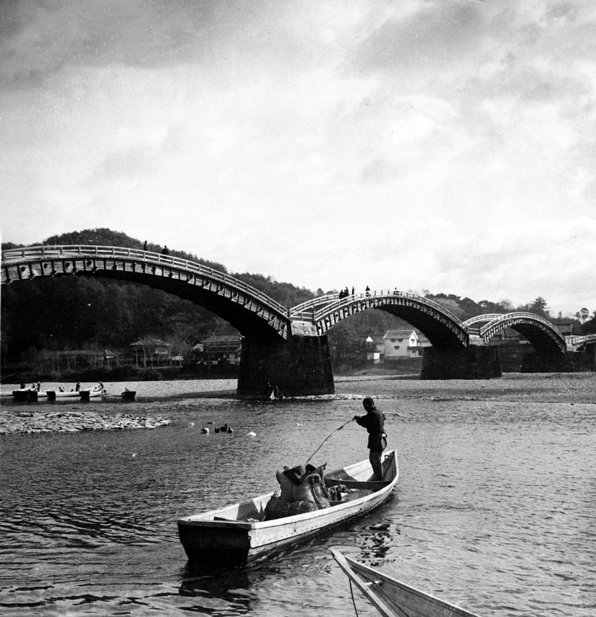 Kintai Bridge in Iwakuni Yamaguchi - Japan  c 1906 Photograph by International  Images