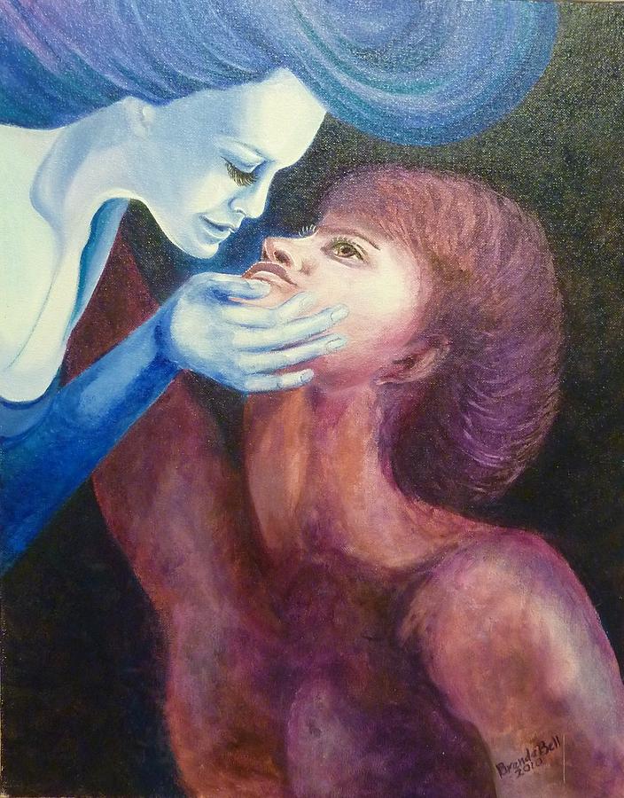 Man Painting - Kiss Me by Brenda  Bell