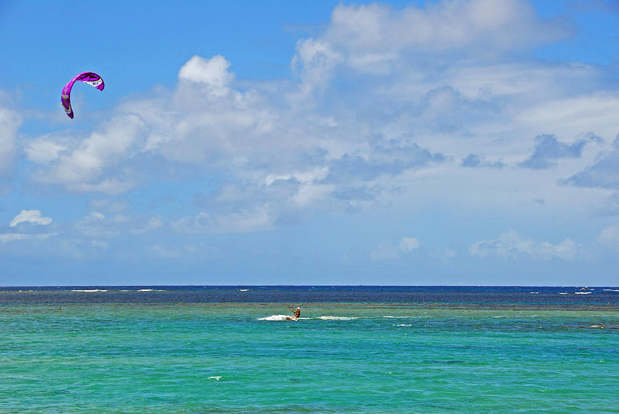 Kitesurfing in Kauai II Photograph by Lynn Bauer