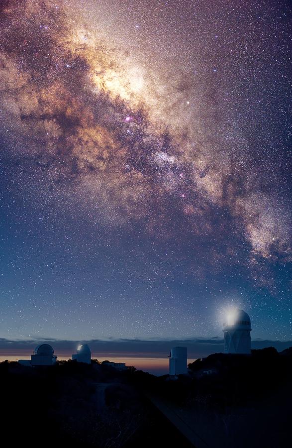 Tucson Photograph - Kitt Peak Observatory And Milky Way by David Nunuk