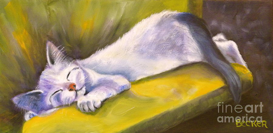 Cat Painting - Kitten Dream by Susan A Becker
