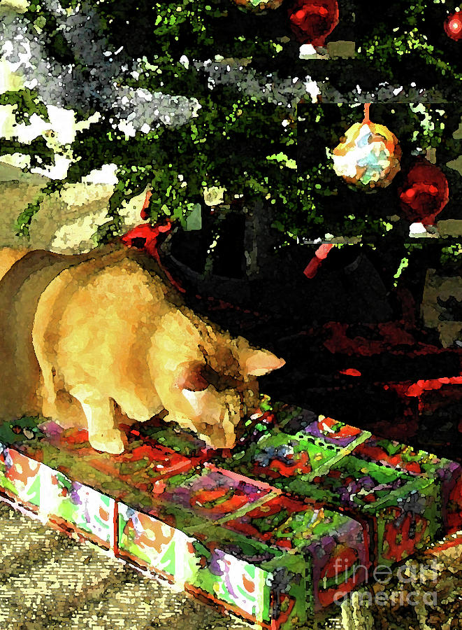 Christmas Digital Art - Kittys Christmas by Karen Francis