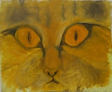 Animal Painting - Kittys Face by Elizabeth Parashis