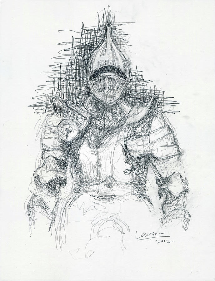 Knight in Armor 1 Drawing by Greg Larson