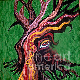 Knotted Tree Painting by Genevieve Esson