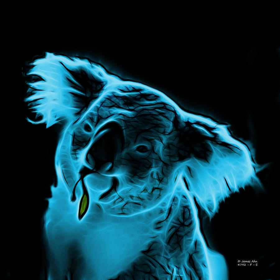 Koala Pop Art - Cyan Digital Art by James Ahn