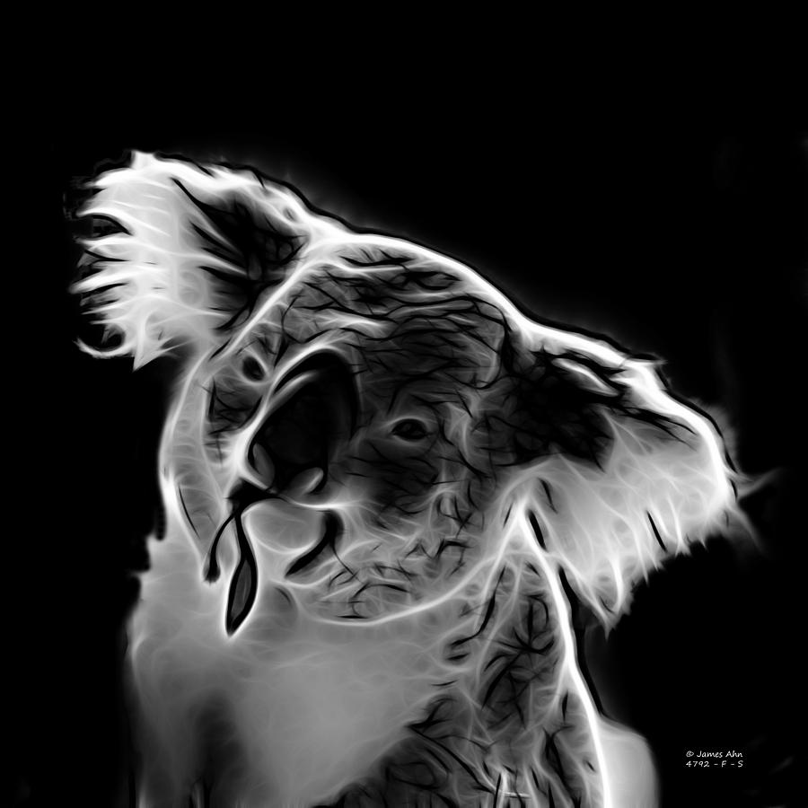 Koala Pop Art - Greyscale Digital Art by James Ahn