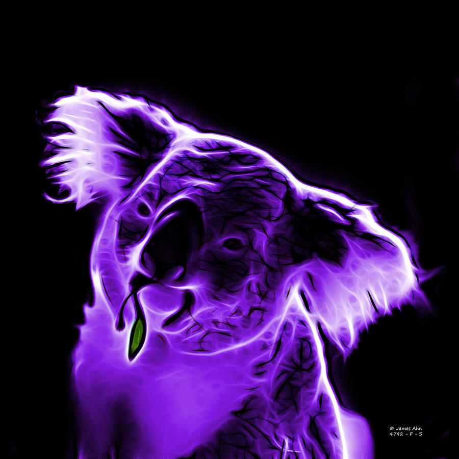 Wildlife Digital Art - Koala Pop Art - Violet by James Ahn