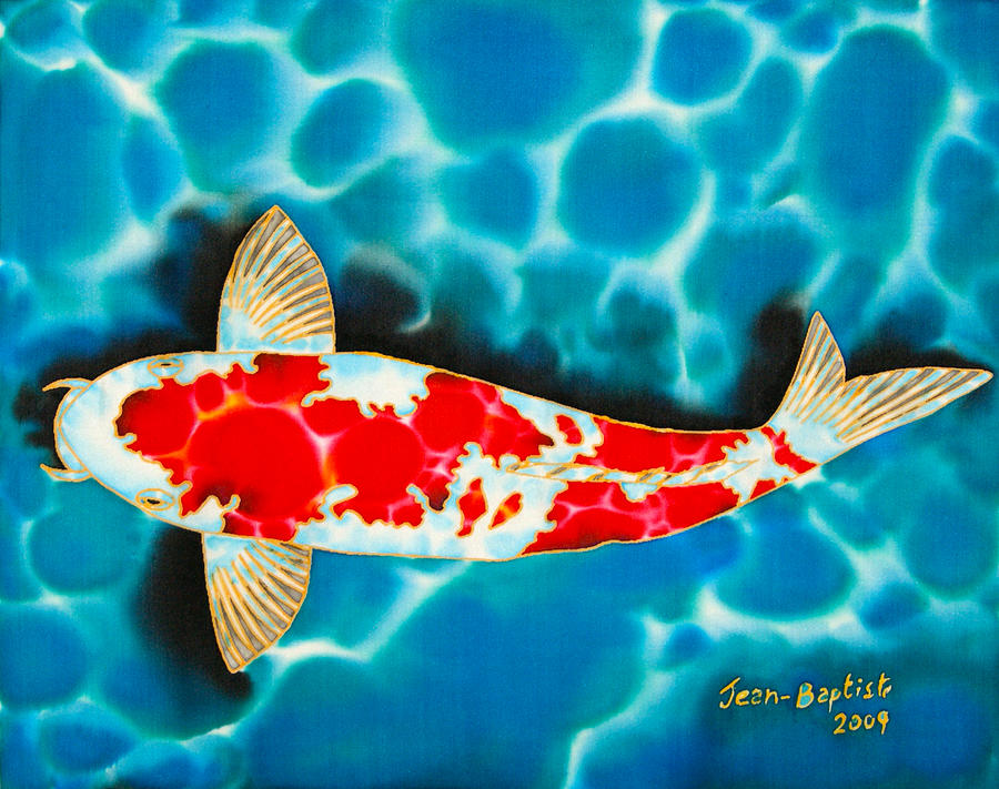 Fish Painting - Kohaku Koi by Daniel Jean-Baptiste