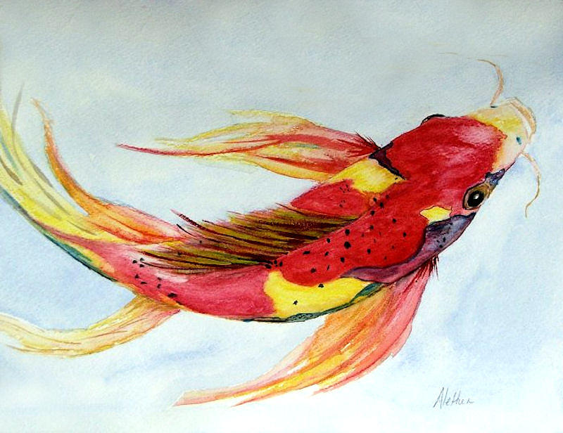 Koi Painting by Alethea M