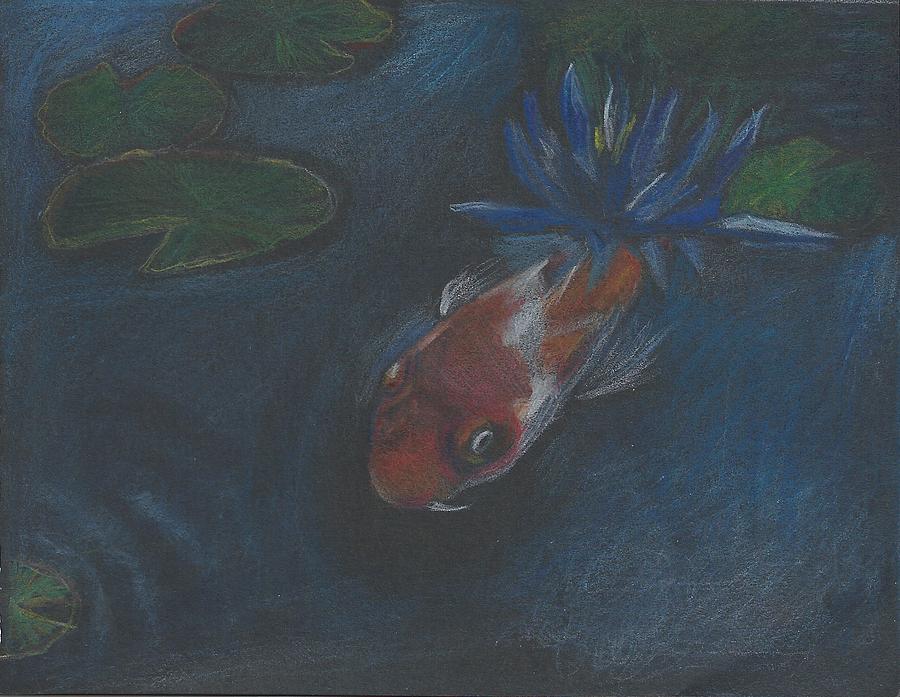 Koi and Water Lily Painting by Jessmyne Stephenson