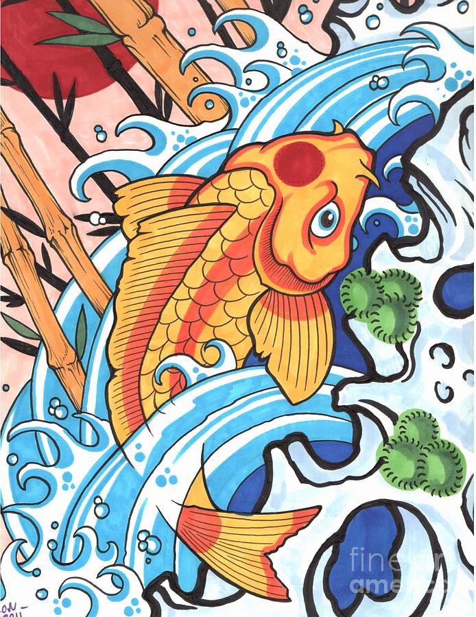 japanese koi drawing