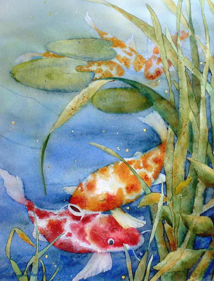Brightly Colored Painting - Koi Pond II by Daydre Hamilton