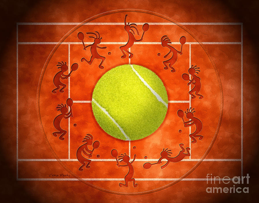 Tennis Digital Art - Kokopelli Tennis Clay by Chris Rhynas