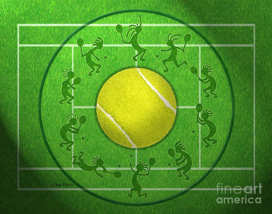 Tennis Digital Art - Kokopelli Tennis Grass by Chris Rhynas