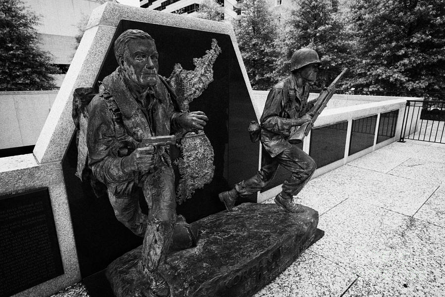Nashville Photograph - korean war memorial in war memorial plaza Nashville Tennessee USA by Joe Fox