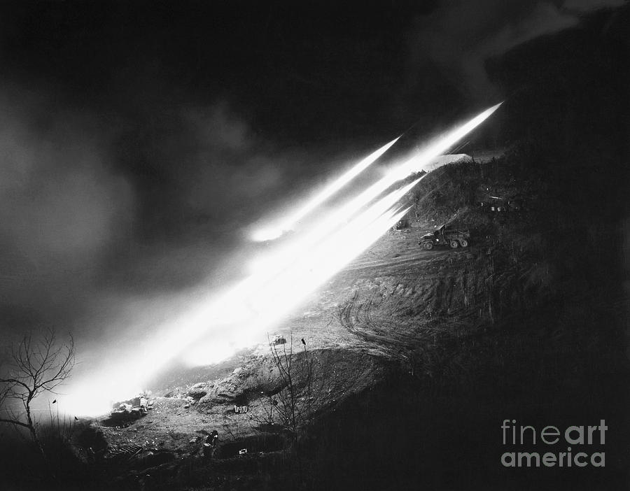 Korean War: Rocket Launch Photograph by Granger