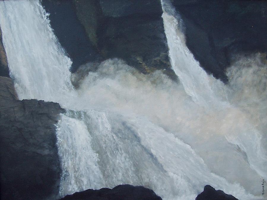 Water Falls Painting - KR 385 Water falls by Kishor Raja