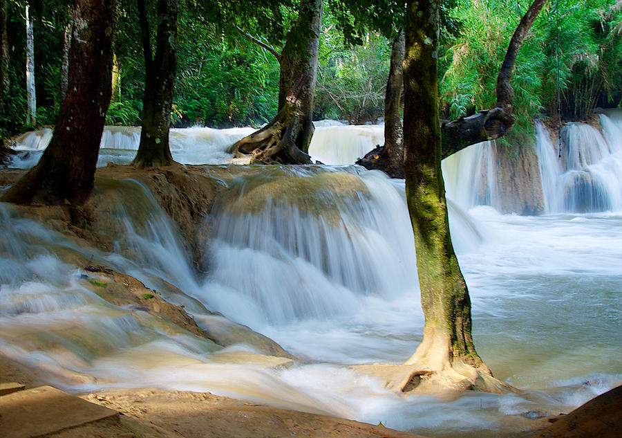 Kuang Si Waterfalls Photograph by Arj Munoz