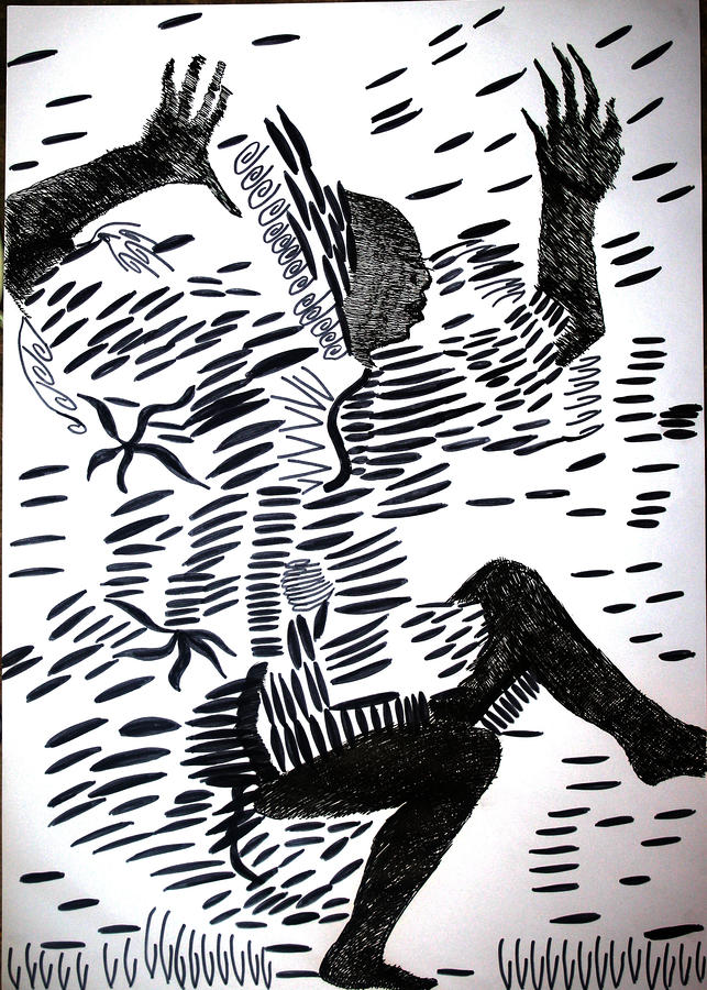 Kuduro dance - Angola Drawing by Gloria Ssali
