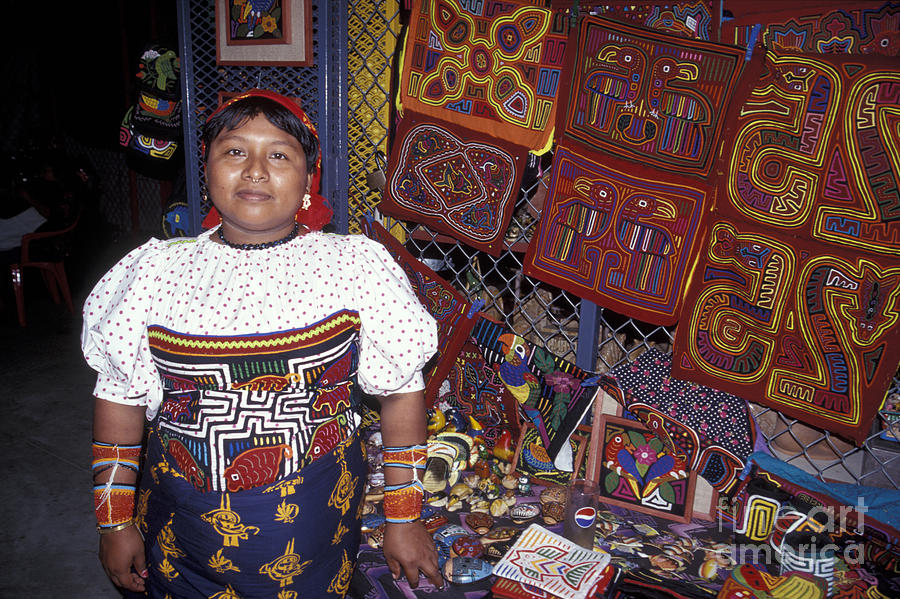 Panama Photograph - KUNA INDIAN WOMAN Panama by John  Mitchell