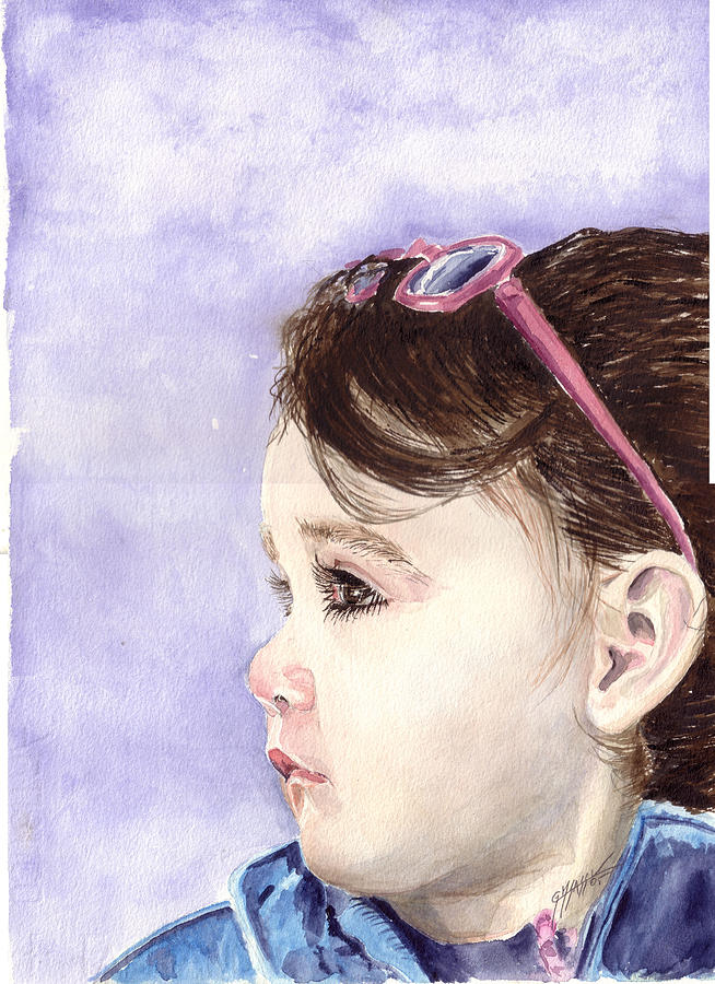 Portrait Painting - La bambina che guardava i piccioni by Giovanni Marco Sassu